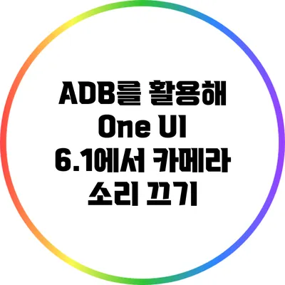 ADB를 활용해 One UI 6.1에서 카메라 소리 끄기