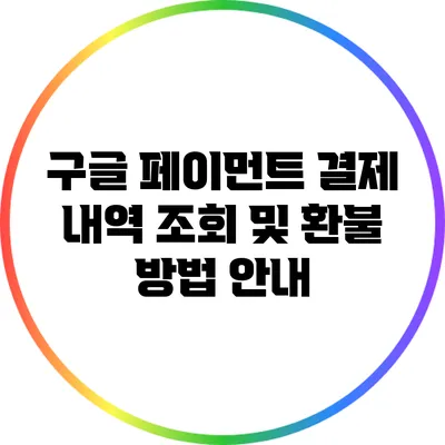 구글 페이먼트 결제 내역 조회 및 환불 방법 안내