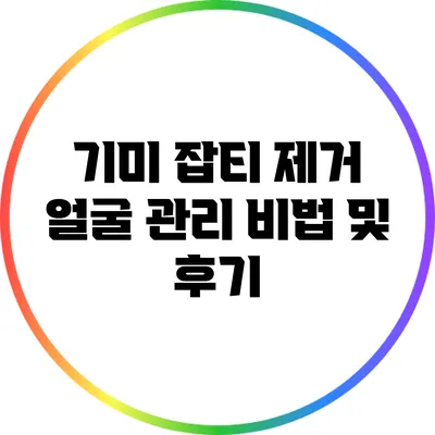 기미 잡티 제거 얼굴 관리 비법 및 후기