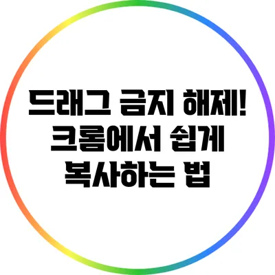 드래그 금지 해제! 크롬에서 쉽게 복사하는 법