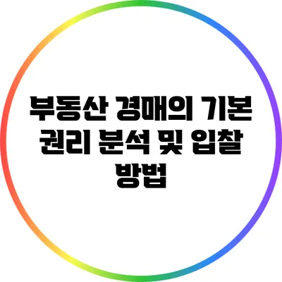 부동산 경매의 기본: 권리 분석 및 입찰 방법