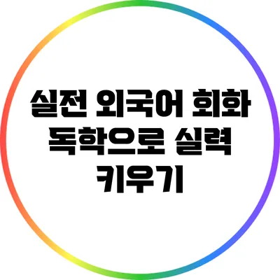 실전 외국어 회화: 독학으로 실력 키우기