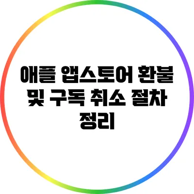 애플 앱스토어 환불 및 구독 취소 절차 정리