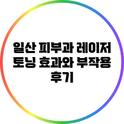 일산 피부과 레이저 토닝 효과와 부작용 후기