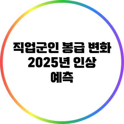 직업군인 봉급 변화: 2025년 인상 예측