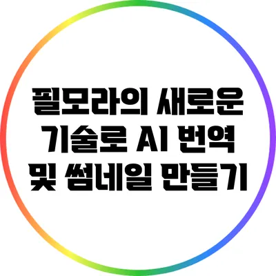 필모라의 새로운 기술로 AI 번역 및 썸네일 만들기