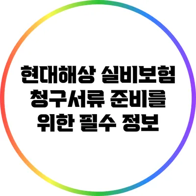 현대해상 실비보험 청구서류 준비를 위한 필수 정보