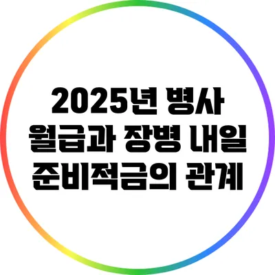 2025년 병사 월급과 장병 내일 준비적금의 관계