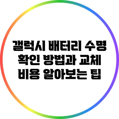 갤럭시 배터리 수명 확인 방법과 교체 비용 알아보는 팁