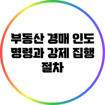 부동산 경매 인도 명령과 강제 집행 절차