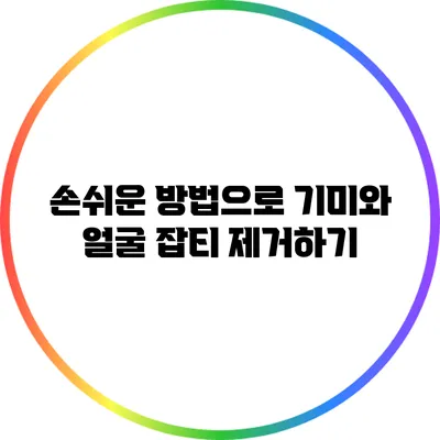 손쉬운 방법으로 기미와 얼굴 잡티 제거하기