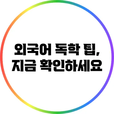 외국어 독학 팁, 지금 확인하세요