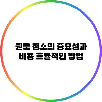 원룸 청소의 중요성과 비용 효율적인 방법