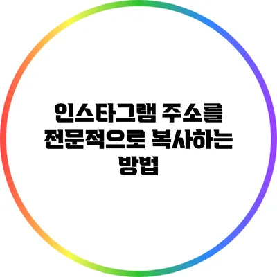 인스타그램 주소를 전문적으로 복사하는 방법