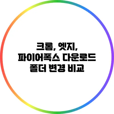 크롬, 엣지, 파이어폭스 다운로드 폴더 변경 비교