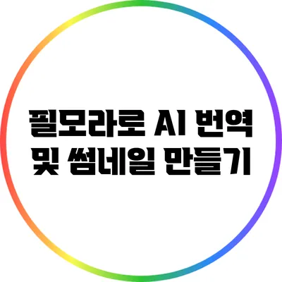 필모라로 AI 번역 및 썸네일 만들기