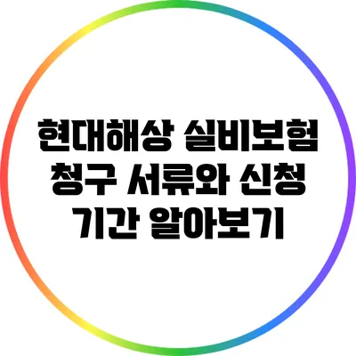 현대해상 실비보험 청구 서류와 신청 기간 알아보기