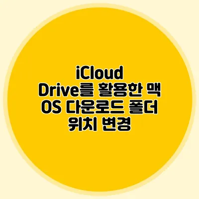 iCloud Drive를 활용한 맥 OS 다운로드 폴더 위치 변경