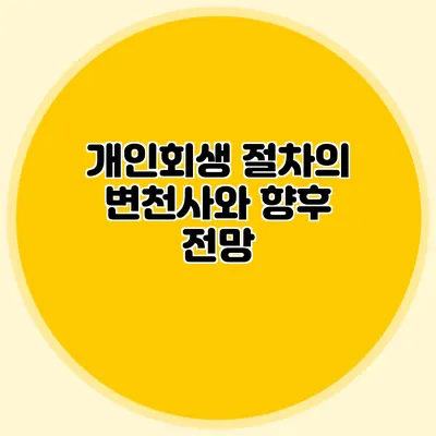 개인회생 절차의 변천사와 향후 전망