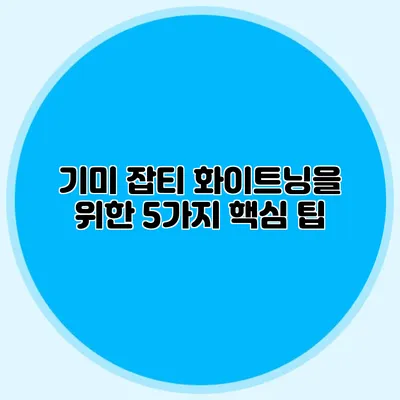기미 잡티 화이트닝을 위한 5가지 핵심 팁