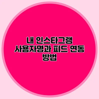 내 인스타그램 사용자명과 피드 연동 방법