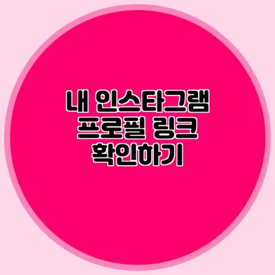 내 인스타그램 프로필 링크 확인하기