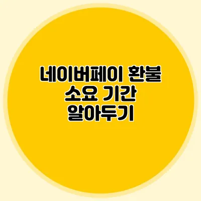 네이버페이 환불 소요 기간 알아두기