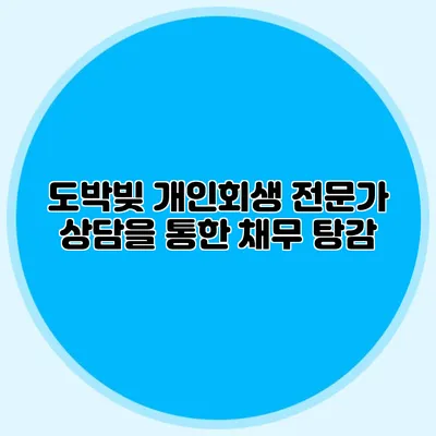 도박빚 개인회생: 전문가 상담을 통한 채무 탕감