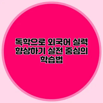 독학으로 외국어 실력 향상하기: 실전 중심의 학습법