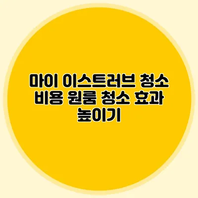 마이 이스트러브 청소 비용: 원룸 청소 효과 높이기