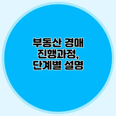 부동산 경매 진행과정, 단계별 설명
