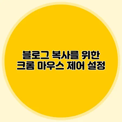 블로그 복사를 위한 크롬 마우스 제어 설정