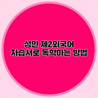 성인 제2외국어 자습서로 독학하는 방법