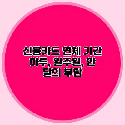 신용카드 연체 기간: 하루, 일주일, 한 달의 부담