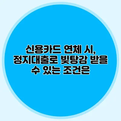 신용카드 연체 시, 정지대출로 빚탕감 받을 수 있는 조건은?