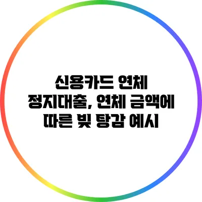 신용카드 연체 정지대출, 연체 금액에 따른 빚 탕감 예시