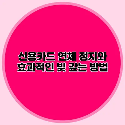 신용카드 연체 정지와 효과적인 빚 갚는 방법