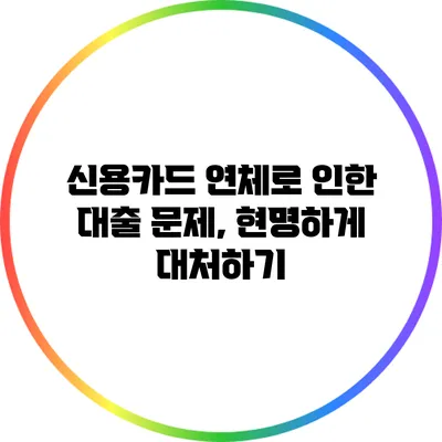 신용카드 연체로 인한 대출 문제, 현명하게 대처하기