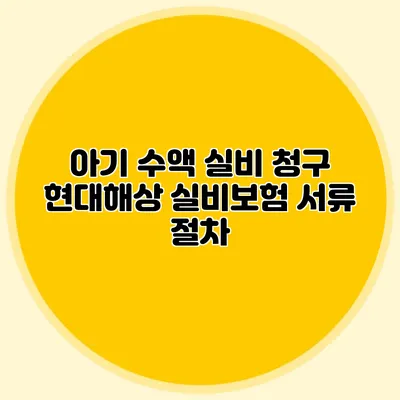 아기 수액 실비 청구: 현대해상 실비보험 서류 절차