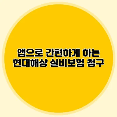 앱으로 간편하게 하는 현대해상 실비보험 청구