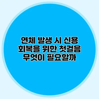 연체 발생 시 신용 회복을 위한 첫걸음: 무엇이 필요할까?