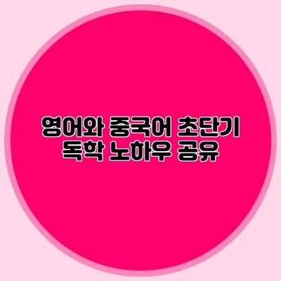 영어와 중국어 초단기 독학 노하우 공유