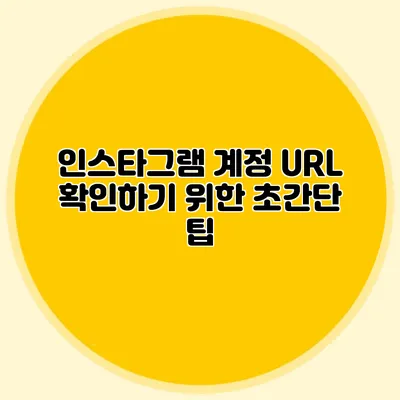 인스타그램 계정 URL 확인하기 위한 초간단 팁