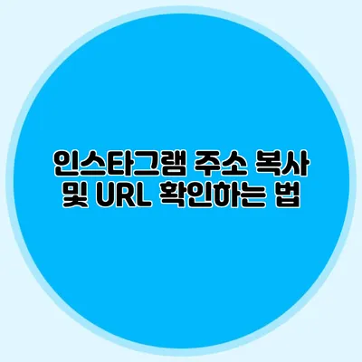 인스타그램 주소 복사 및 URL 확인하는 법