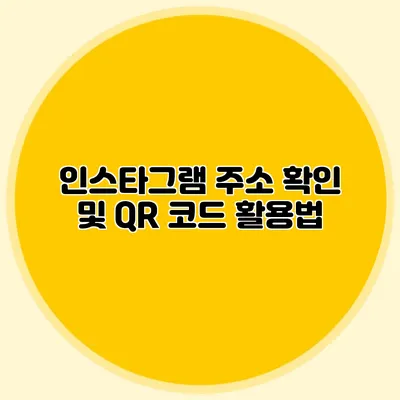 인스타그램 주소 확인 및 QR 코드 활용법