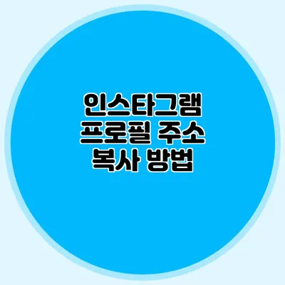 인스타그램 프로필 주소 복사 방법