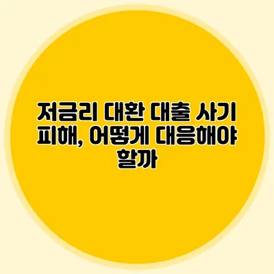 저금리 대환 대출 사기 피해, 어떻게 대응해야 할까?