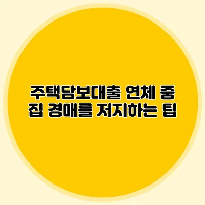 주택담보대출 연체 중 집 경매를 저지하는 팁