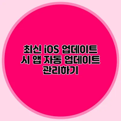 최신 iOS 업데이트 시 앱 자동 업데이트 관리하기