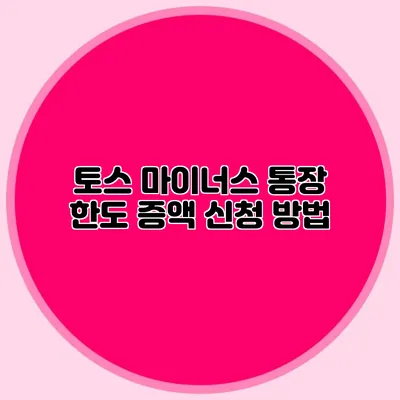 토스 마이너스 통장 한도 증액 신청 방법